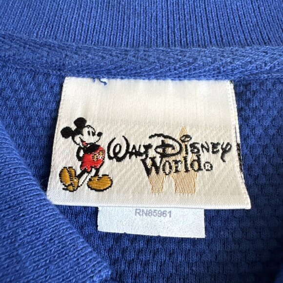 RARE Vintage 90s DISNEY MGM STUDIOS MICKEY MOUSE POLO‎ SHIRT MENS Sz M Blue - Picture 4 of 9
